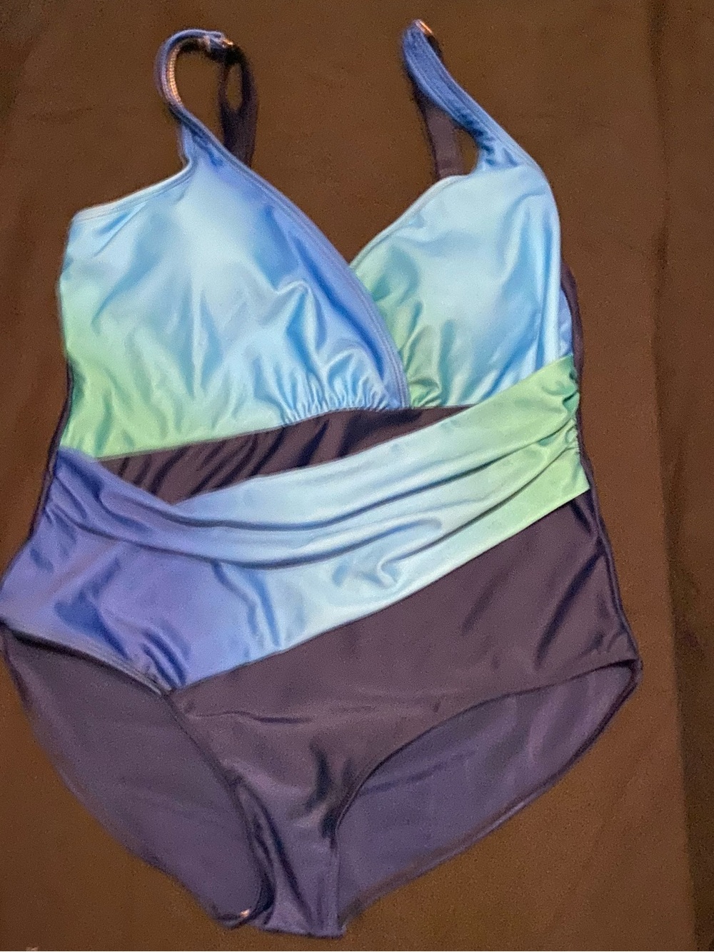 Blue & Green Women’s One-Piece Swimsuit